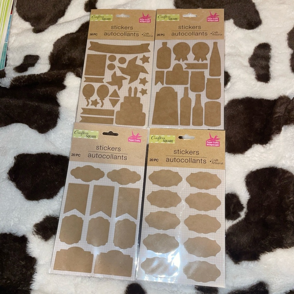 crafters square stickers paper crafts lot of 4